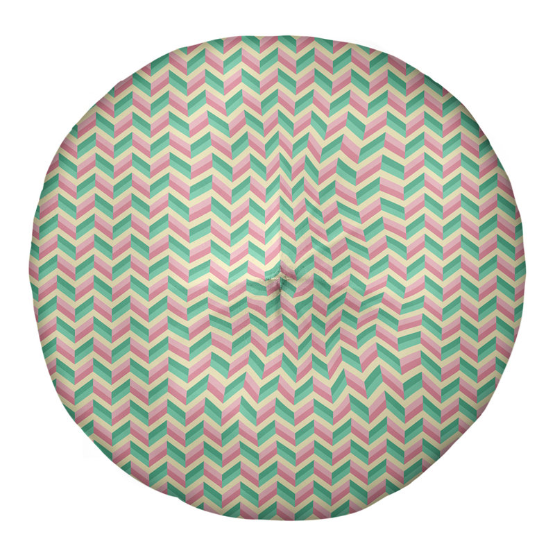 Coussin de sol Katelyn Elizabeth, 26 po x 26 po, Vert et rose