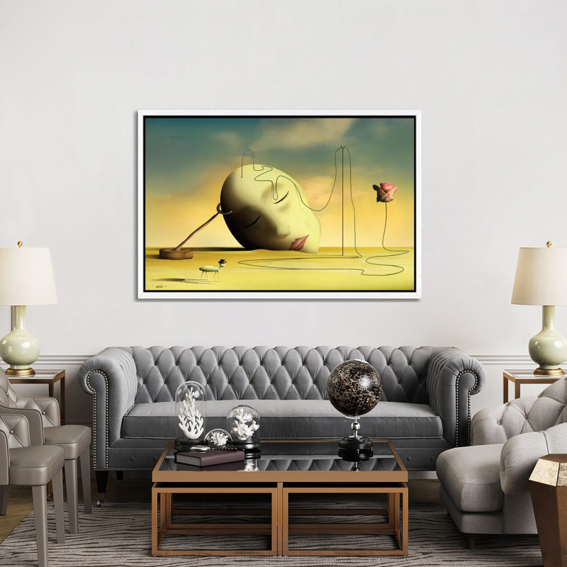 Cabeça Pensante II (Thinking Head II) by Marcel Caram - Print on Canvas, White Framed, 152.5 cm H x 101.5 cm W