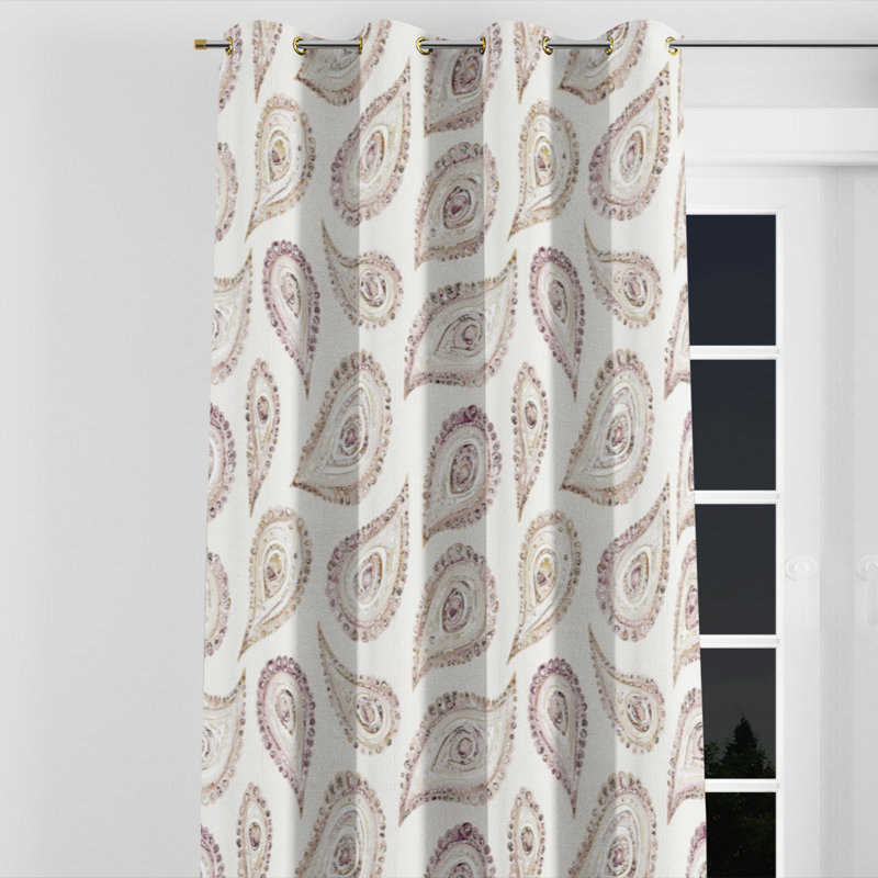 Rideaux French Country - Rideau transitionnel à œillets Azelya - 1 panneau, L 52 po x L 63 po, Gold Grommets