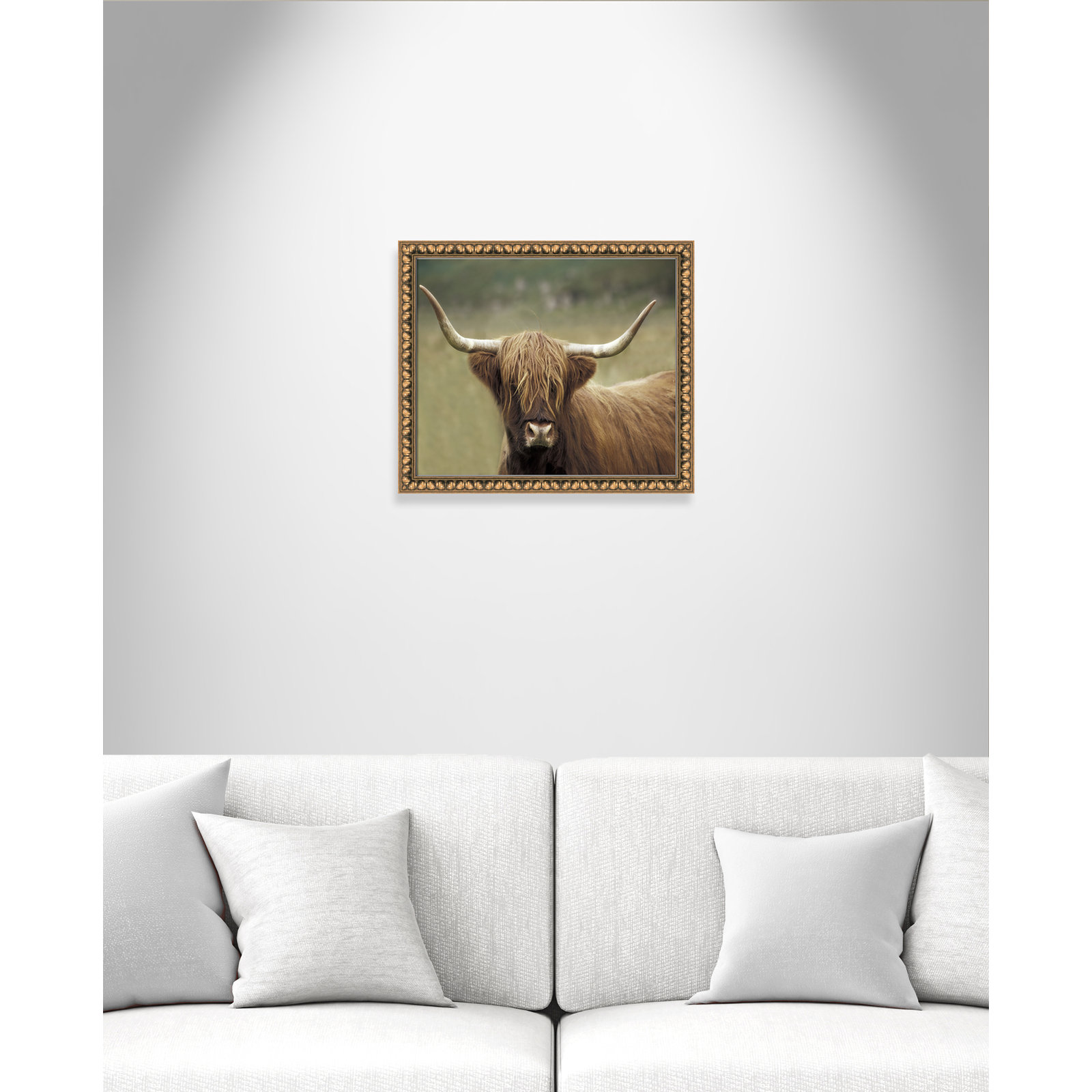 Frederic "Highland Afternoon" Print, 17" H x 20" W x 1.13" D, Gold Bead Framed