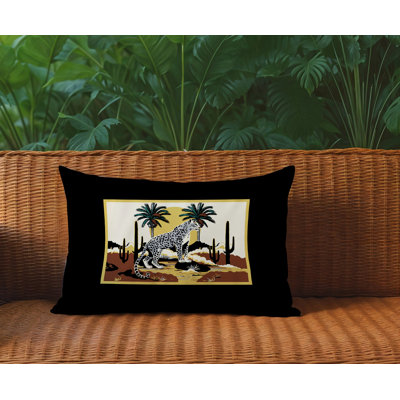 Oreiller rectangulaire réversible intérieur / extérieur Puro Leopard