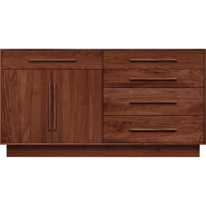 Moduluxe 5 - Drawer Solid Wood Dresser, Autumn Cherry, Right