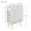 Meuble-lavabo 21,6 po, armoire combinée, meuble de rangement pour salle de bain, lavabo simple en céramique, rangement à gauche