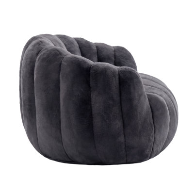 Compression Plush Pumpkin Bean Bag Chair, High-Density Foam Filled Lounge Chair