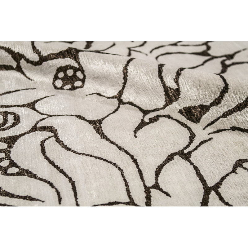 Hand-Knotted High-Quality White and Brown Area Rug