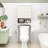 Over The Toilet Storage Cabinet With Gold Trim, Modern Bathroom Organizer Over Toilet With Adjustable Shelves And Toilet Paper Holder For Bathroom (Black)-591307736