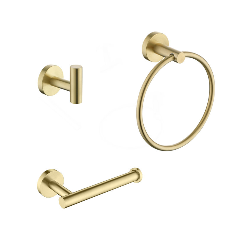 3 - Piece Bathroom Hardware Set, Brushed Gold