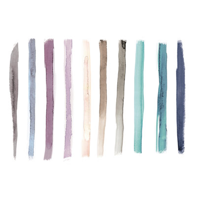 Colourful Watercolour Stripes - Wrapped Canvas Painting
