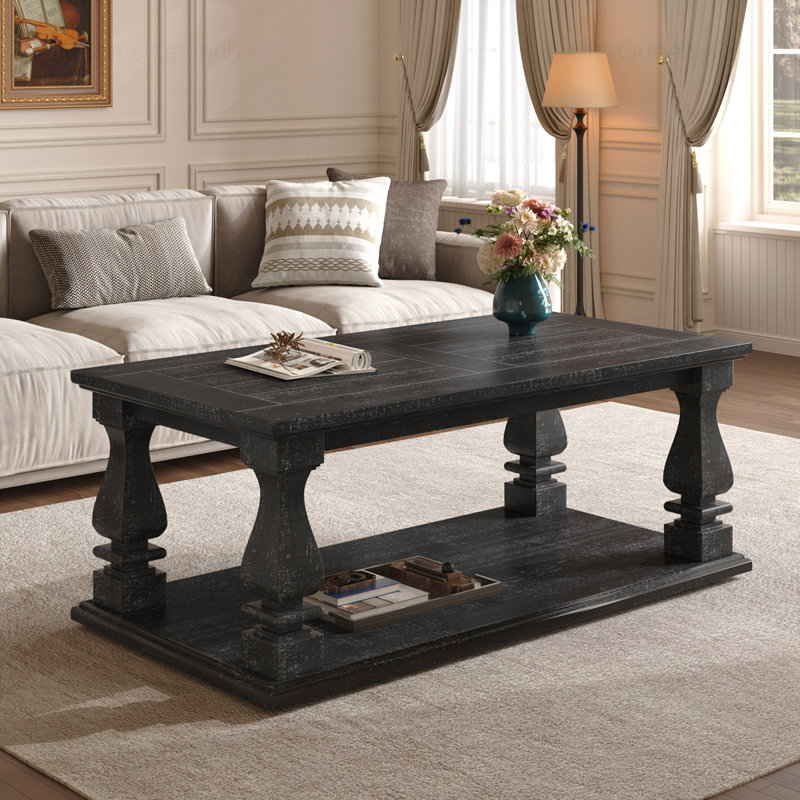 Table basse Farmhouse, Noir antique