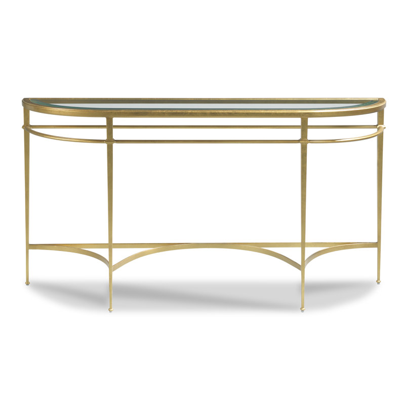 Madeline 60'' Glass Top Console Table, Gold Leaf