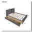 Lit plateforme double avec tête de lit et porte coulissante-1001759045