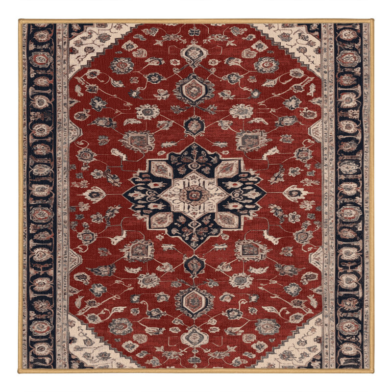 Tapis brun lavable à la machine, Carré 4 pi