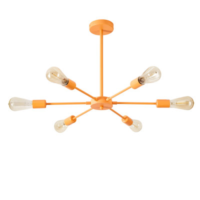 angelo:HOME Lane 6 Light Modern Spoke Chandelier in Multiple Colour-ways