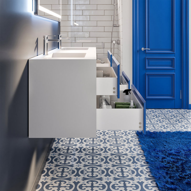 Kiskimere Coiffeuse bleue et blanche