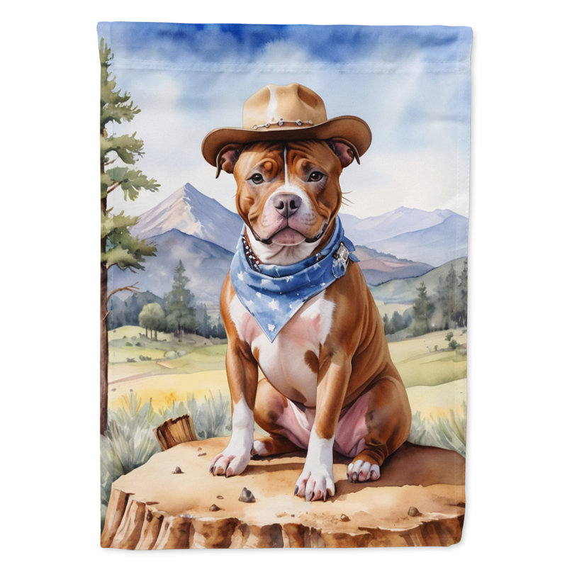 Drapeau Cowboy Welcome Garden, Staffordshire bull terrier