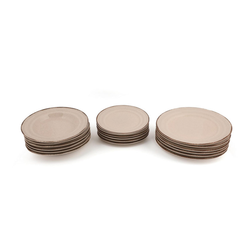 Brabazon 18 Piece Porcelain Dinnerware Set - Service for 6, Cinnamon