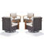Ensemble de 4 chaises d'extérieur pivotantes avec coussins Allcot-881859368-881859367