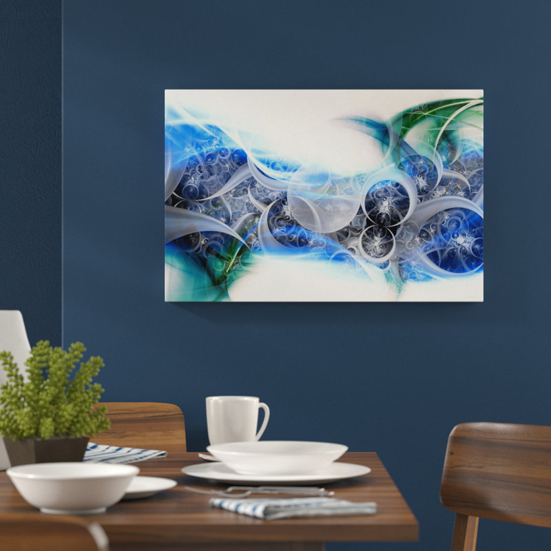 Glass Art, 80 cm H x 120 cm W, Blue