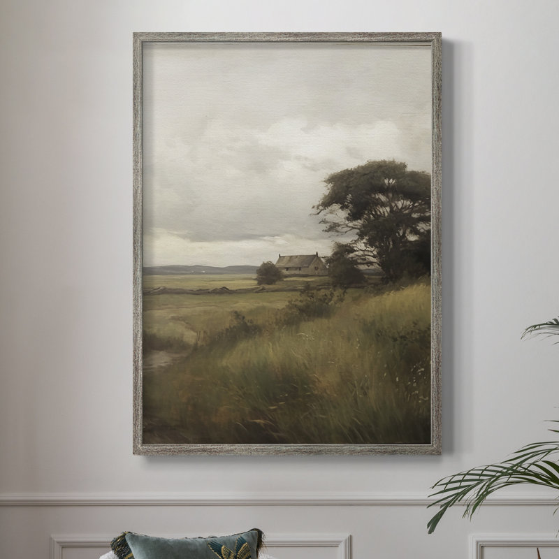 Reproduction encadrée de paysage rétro Vintage - bois massif, H 15 po x l 12 po