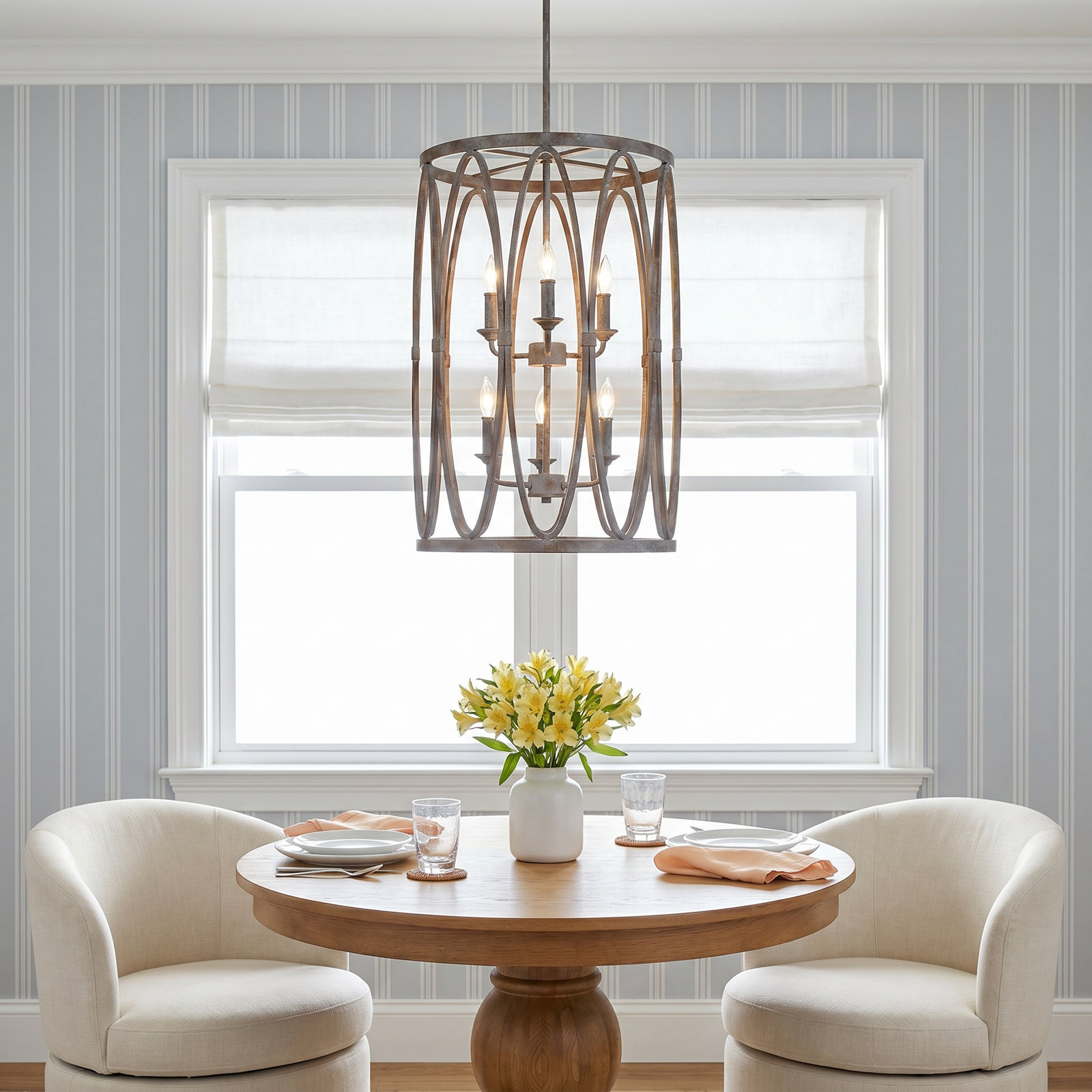 Huntington 6 - Light Dimmable Drum Chandelier