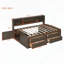 Lit de jour brun antique pleine grandeur avec rangement pratique et fabrication durable
