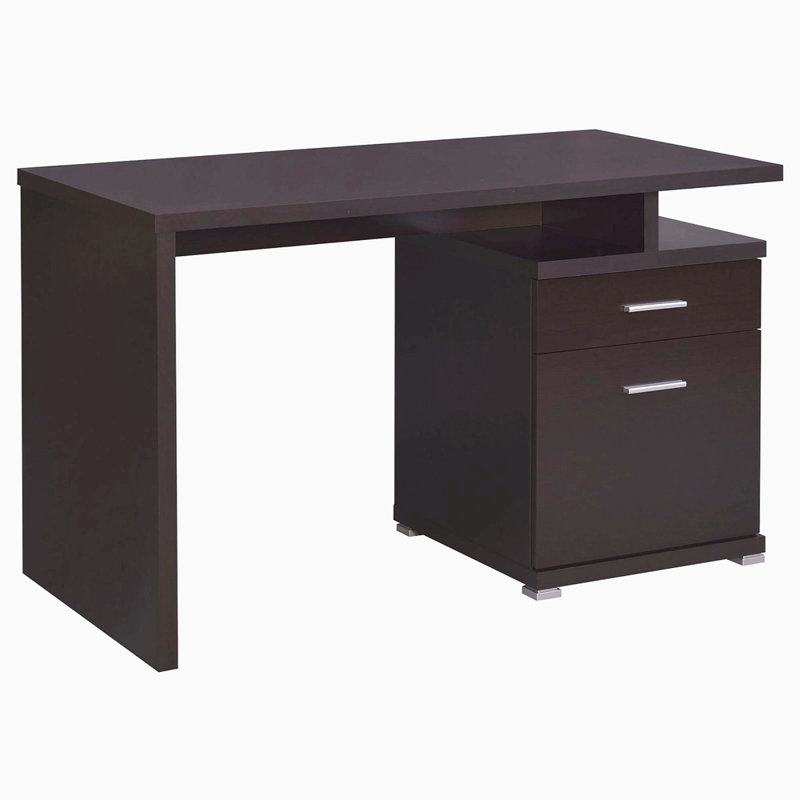 Bureau réversible à 2 tiroirs, Brun