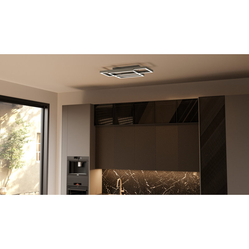 Lawless Integrated LED Semi-Flush Mount With CCT Switch, Nickel