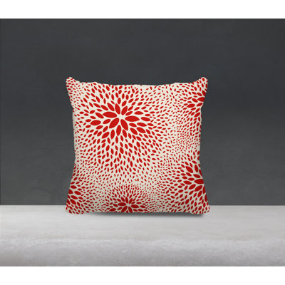 Bavaria Floral Spun Polyester Indoor/Outdoor Reversible Throw Pillow
