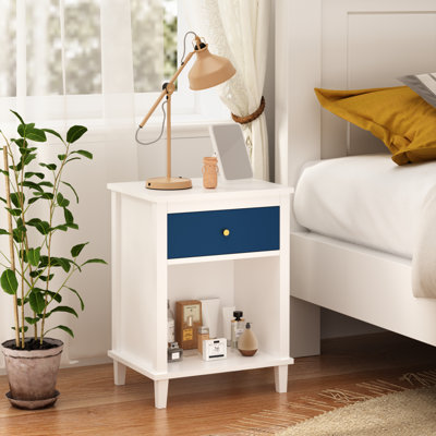 26.77''H Wooden Nightstand with One Drawer One Shelf