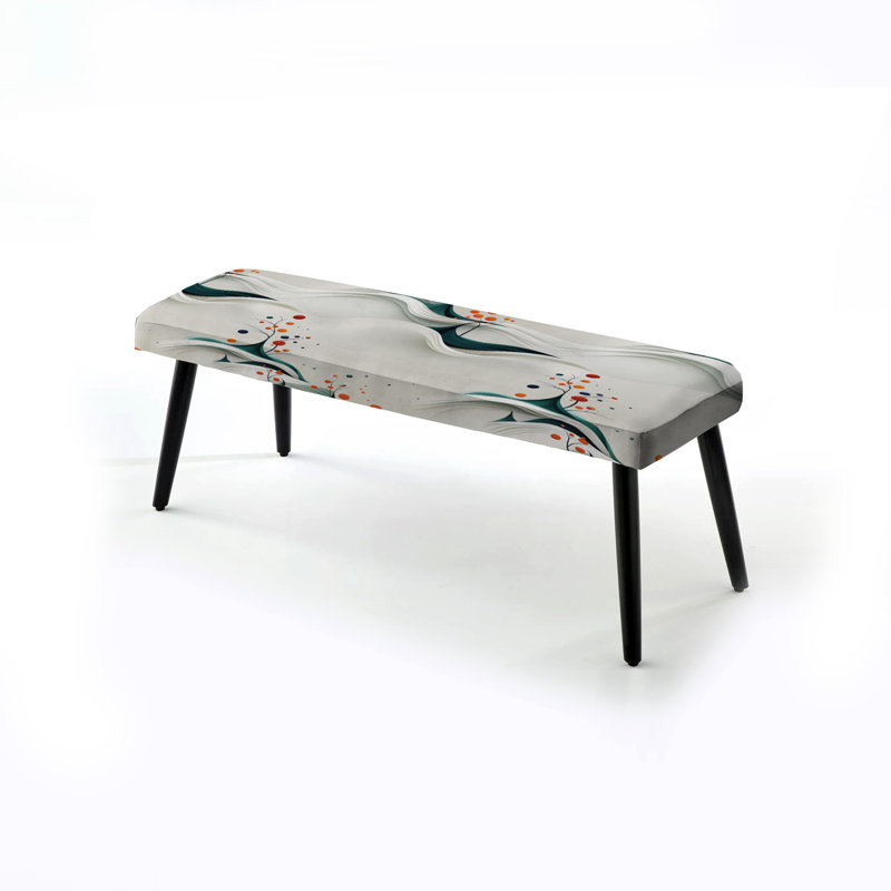 Banc blanc et bleu sarcelle minimaliste à motif abstrait Zen
