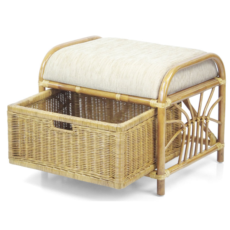Repose-pieds de rangement rectangulaire Eukleides, Naturel