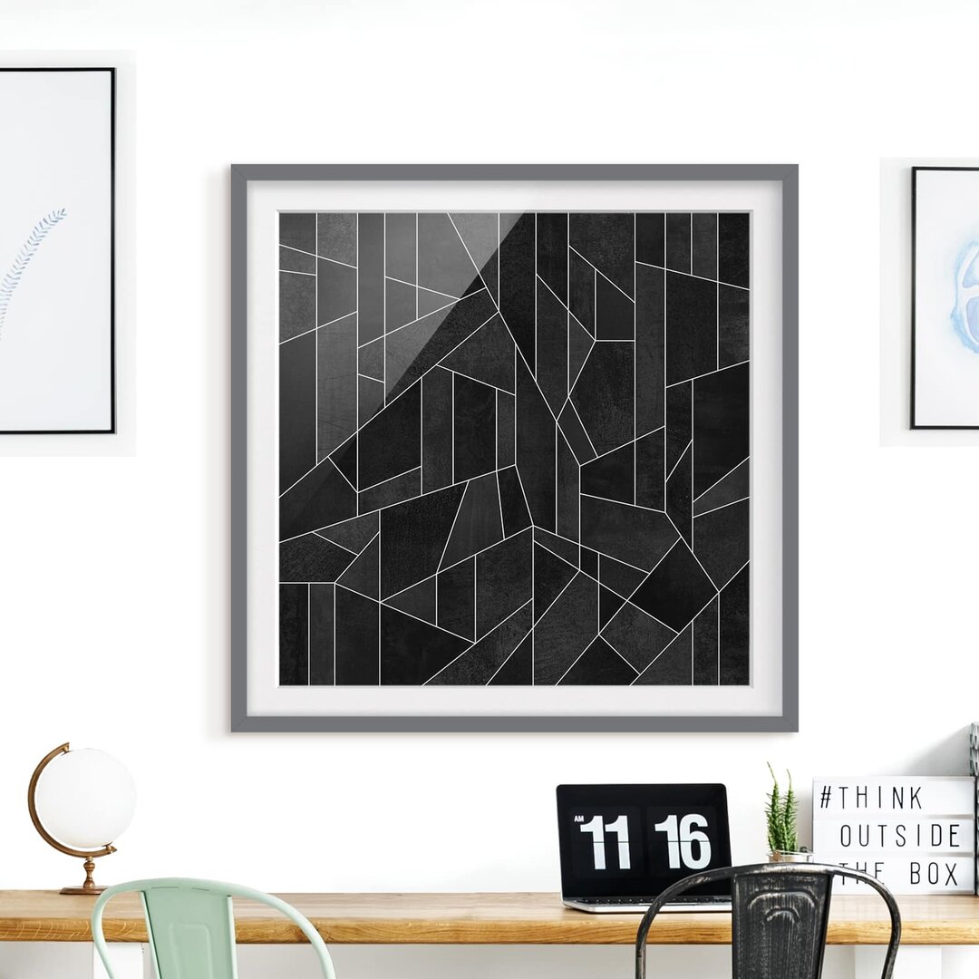 Gerahmtes Poster Black White Geometry