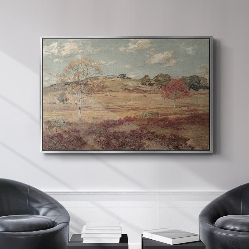 Paysage rétro - DCxxix, H 17 po x l 25 po x P 2 po, Toile argentée avec cadre flottant