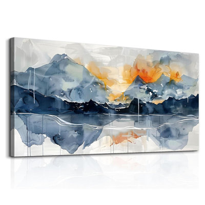 Grande décoration murale pour chambre à coucher, art mural sur toile pour le salon, décoration de bureau, paysages de montagne, peintures murales, aquarelle abstraite, œuvre d'art moderne, décoration intérieure prête à être accrochée