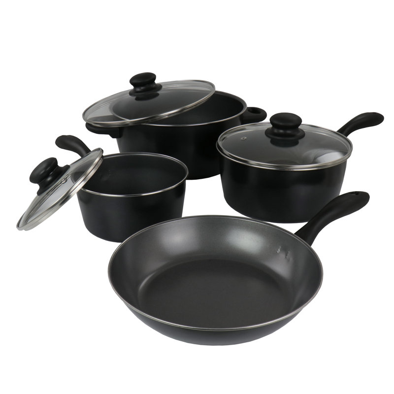 Batterie de cuisine antiadhésive en acier au carbone 7 pièces Gibson Home