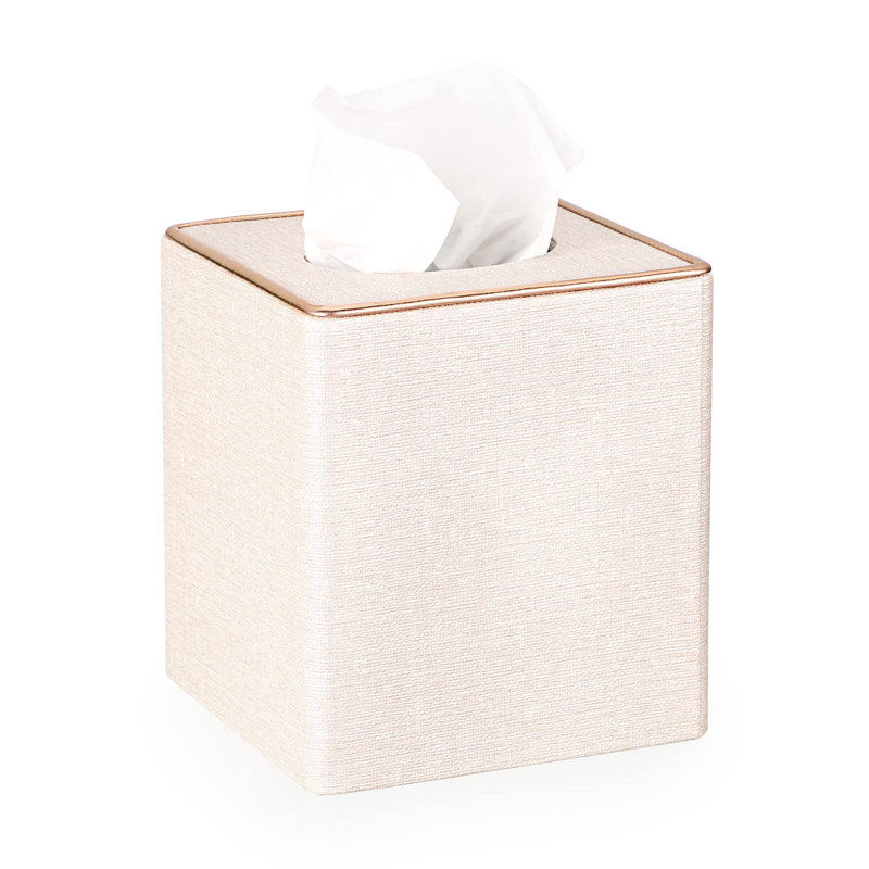 Couvre-boîte à mouchoirs carré en lin - Porte-boîte à mouchoirs en forme de cube avec fond magnétique