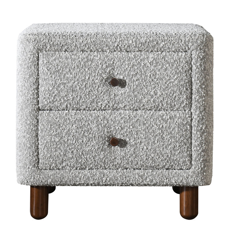 Table de chevet 2 tiroirs Grey Boucle