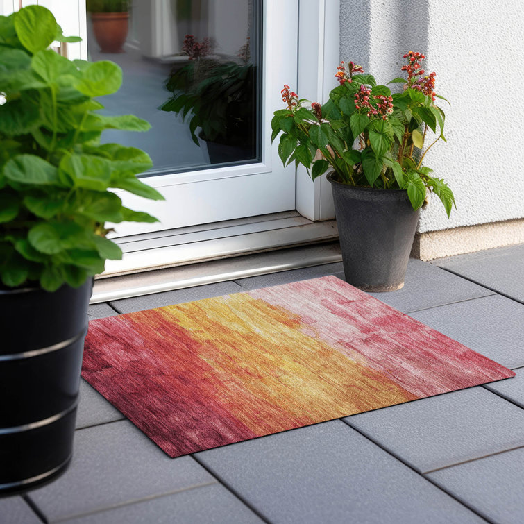 Machine Washable Indoor/Outdoor Claudian ACN1465 Blush Rug