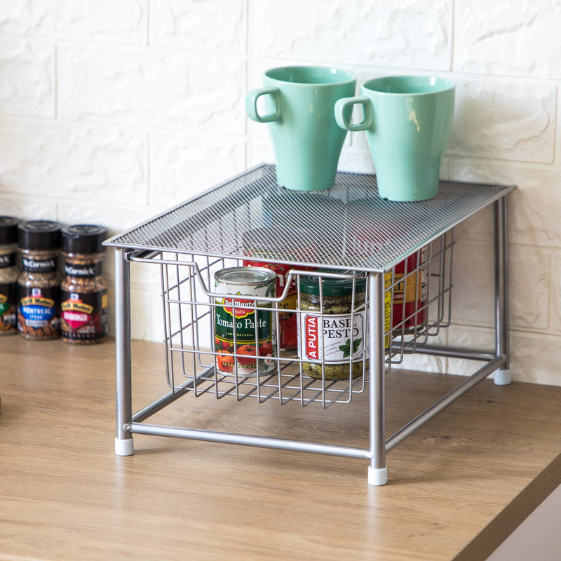 Skillman Steel Cabinet Shelving Rack, Satin Nickel