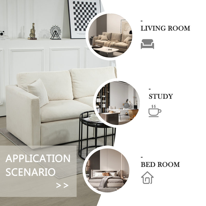L-shape Couches Sofas, White