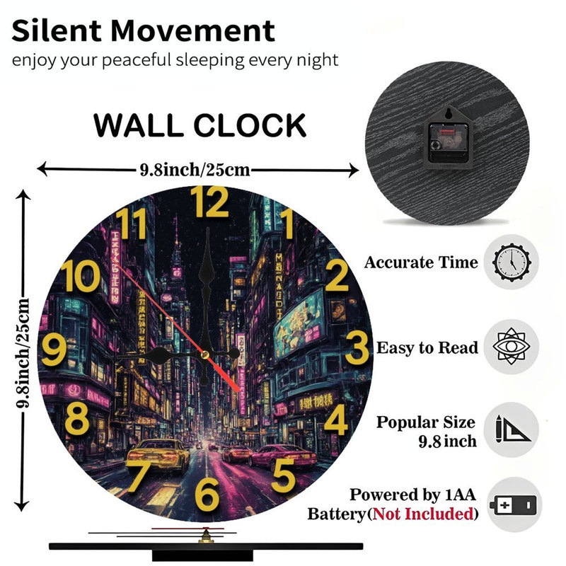 Horloge de ville effet néon