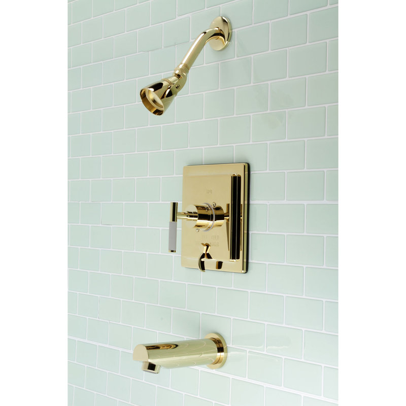 Kingston Brass Kaiser Single-Handle Pressure Balanced Tub and Shower Faucet, Polished Brass
