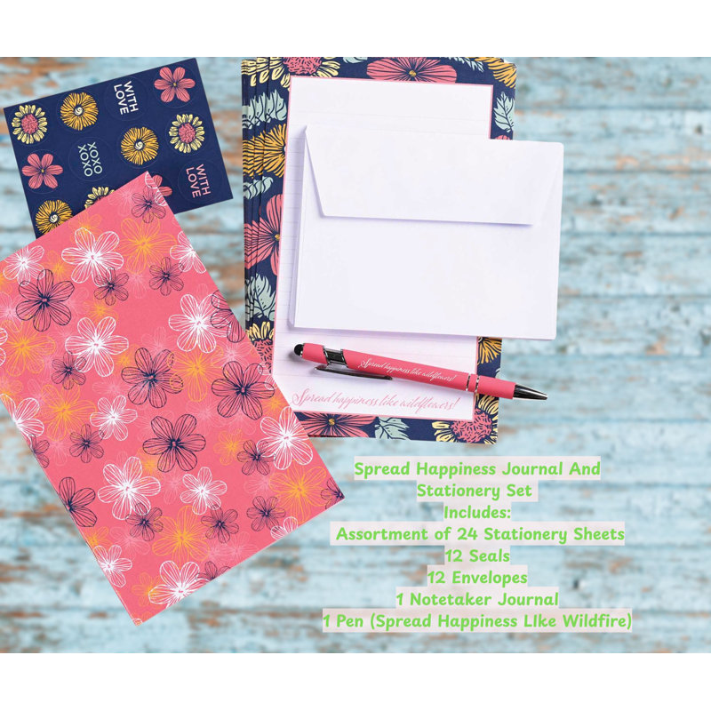 Journal Stationery Set Spread Happiness