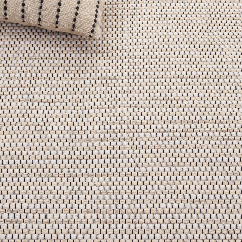 Natura Hand Woven Wool/Cotton Solid Color Rug in Beige/Ivory, Rectangle 3' x 5'