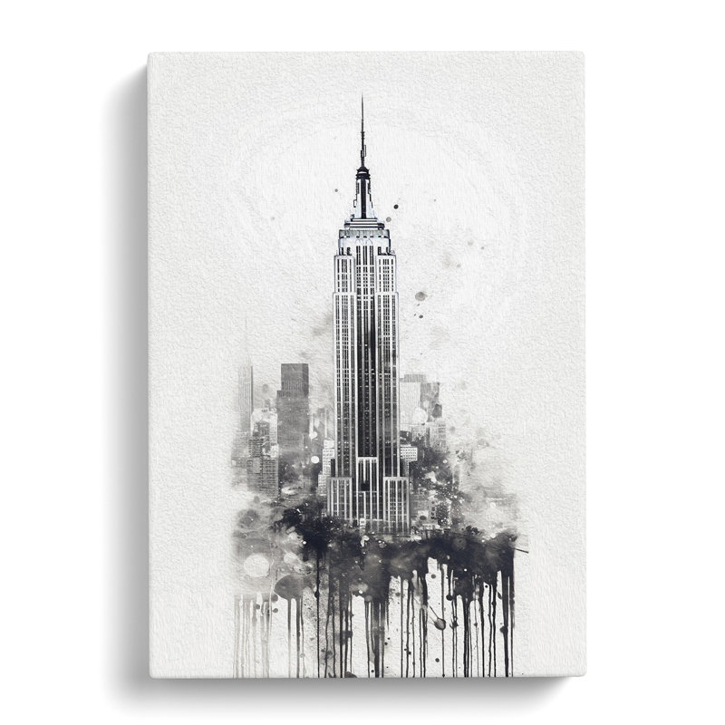 Empire State Building Gestural - Wrapped Canvas, 60cm H x 40cm W x 3cm D