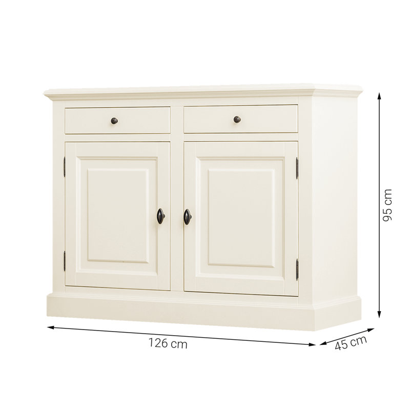 Breshai 126cm Sideboard, Cream White