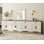 Armoire de rangement de bureau l 126 po, classeur en bois de ferme 4 en 1 avec porte de grange, console de bureau avec tiroirs et tablettes pour le bureau, la chambre à coucher, blanc crème