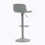 Tabourets de bar modernes en cuir synthétique à hauteur de comptoir avec pivot réglable, dossier confortable et base robuste - ensemble de 2, gris-2100192204