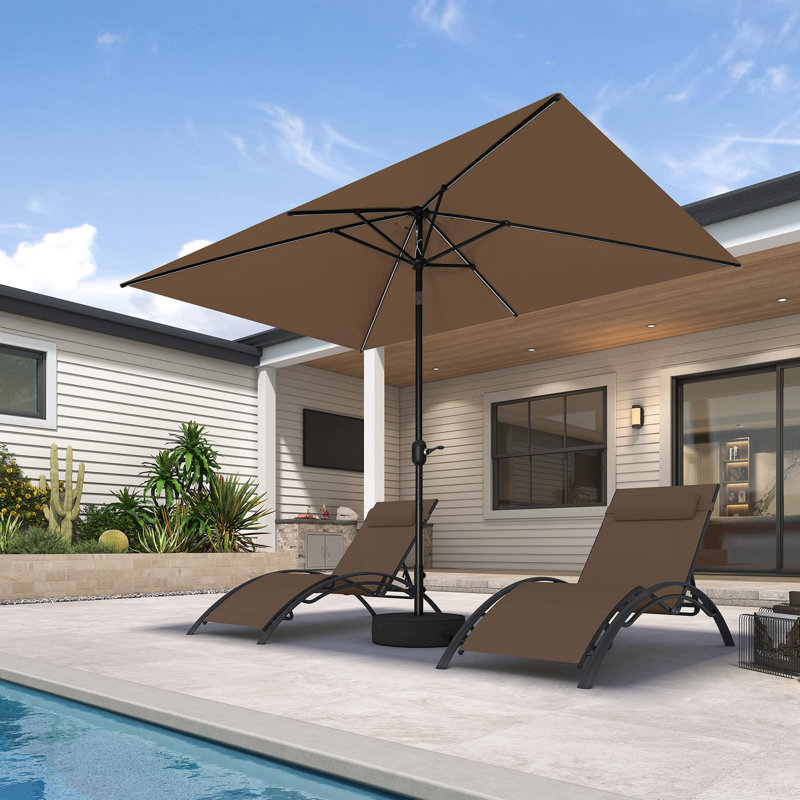 Parasol de patio rectangulaire pour l'extérieur, Taupe