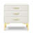 Elegant Velvet Upholstered Nightstand With Gold Legs-12514483